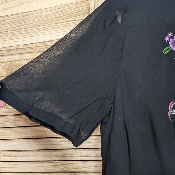 KSL VINTAGE Black Floral Embroidered Dress Size 18W - Picture 3 of 11